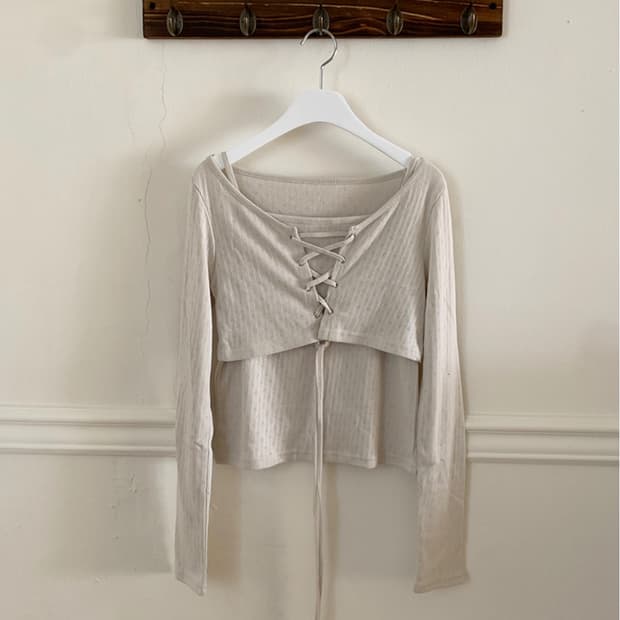 밀크티 아일렛 볼레로 가디건 나시 세트