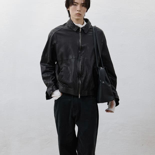 유스 워시드 레더 블루종