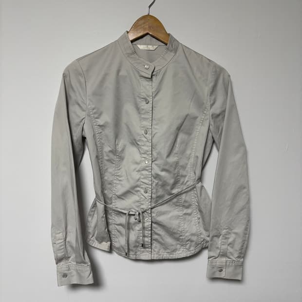 INIVO 허리 스트랩 블라우스 셔츠 