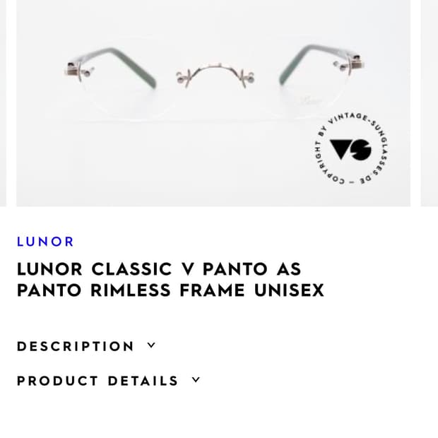 르노 안경 Lunor Classic V Panto AS