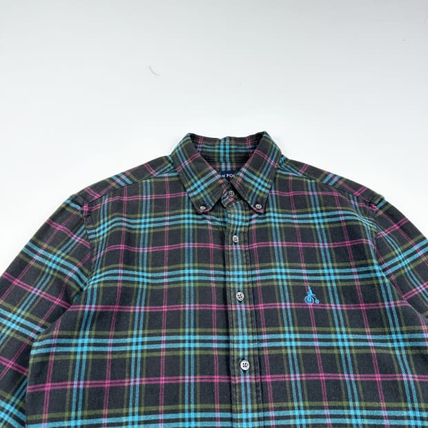 빈폴 클래식 시그니처 로고 울 체크셔츠 (M)