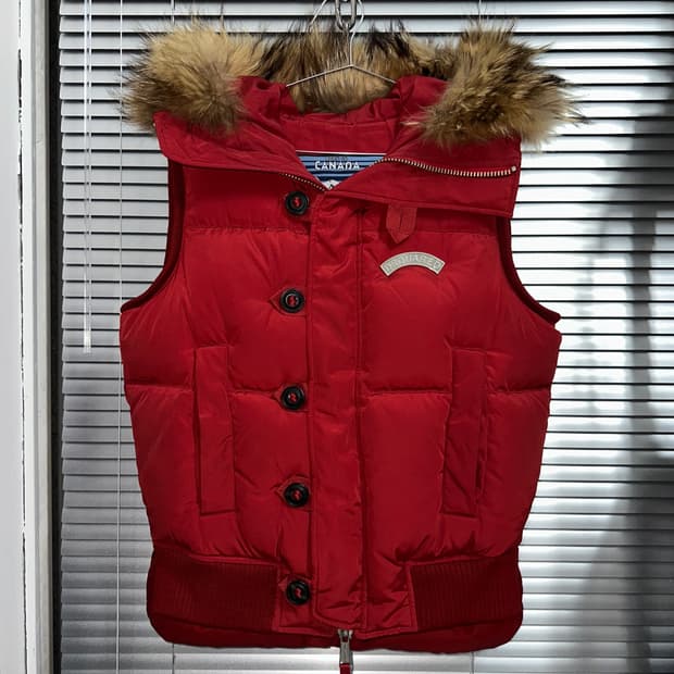 2000s 빈티지 디스퀘이드 퍼 크롭 패딩 베스트