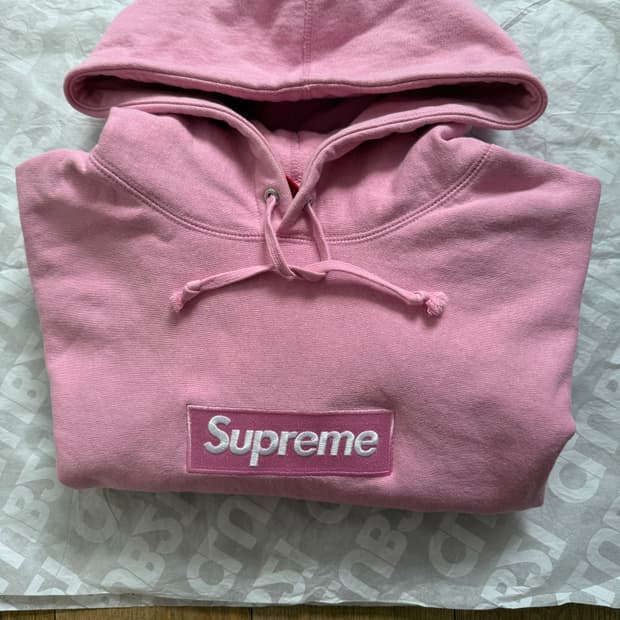 24fw 슈프림 박스로고 후드 L 더스티핑크