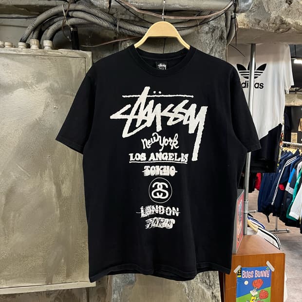 스투시 투어 반팔티 블랙 L #csz2661