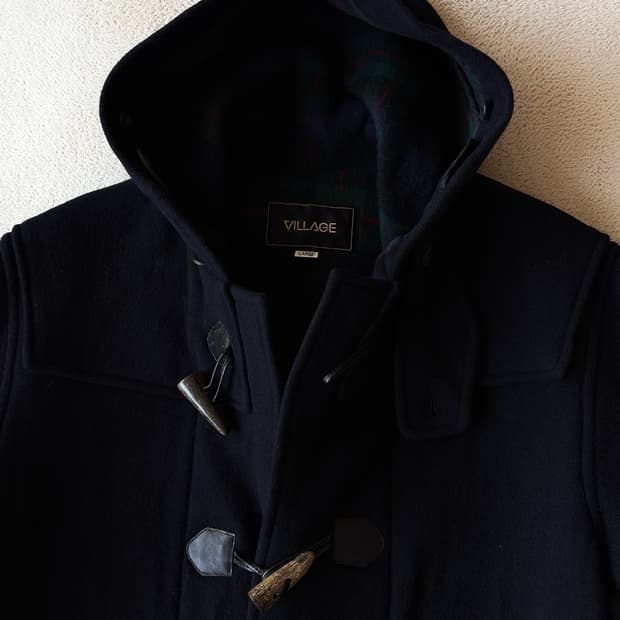 JAPAN 울·큐프라 후드 더플코트