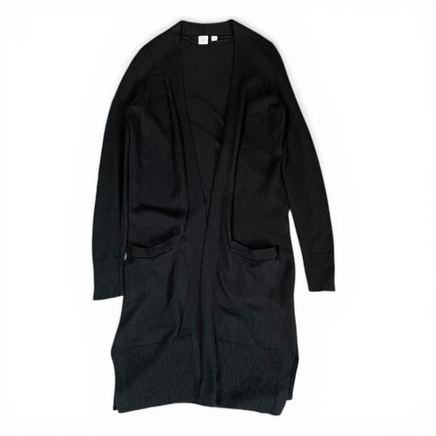 갭 블랙 포켓 롱 여성 가디건 xxs