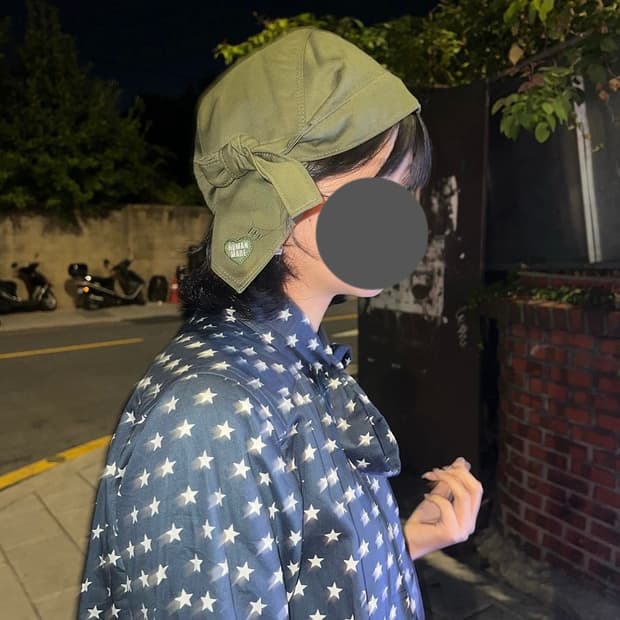 휴먼 메이드 스컬 두건 캡 올리브 드랩