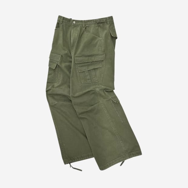 논노드 더블 포켓 카고 팬츠 빈티지 카키 1 size