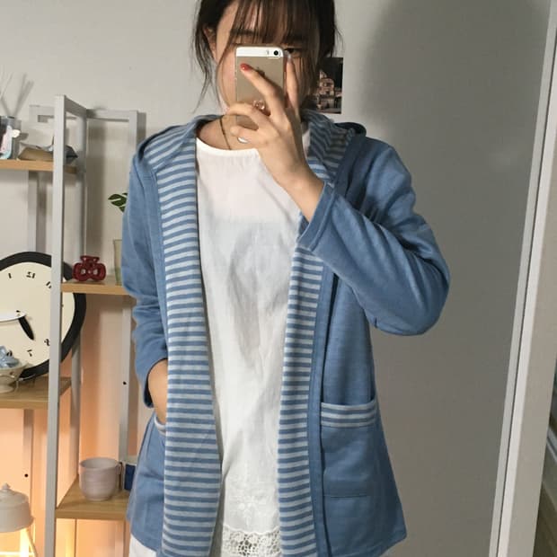 소다 스트라이프 후드자켓