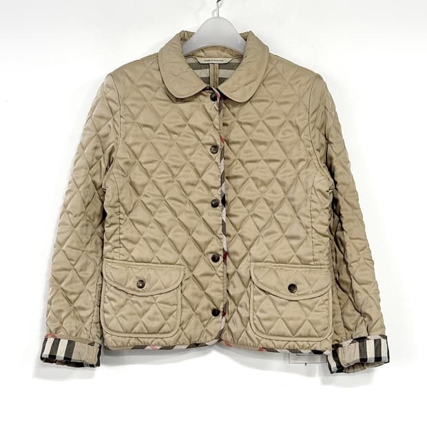 버버리 체크 파이핑 퀼팅 자켓