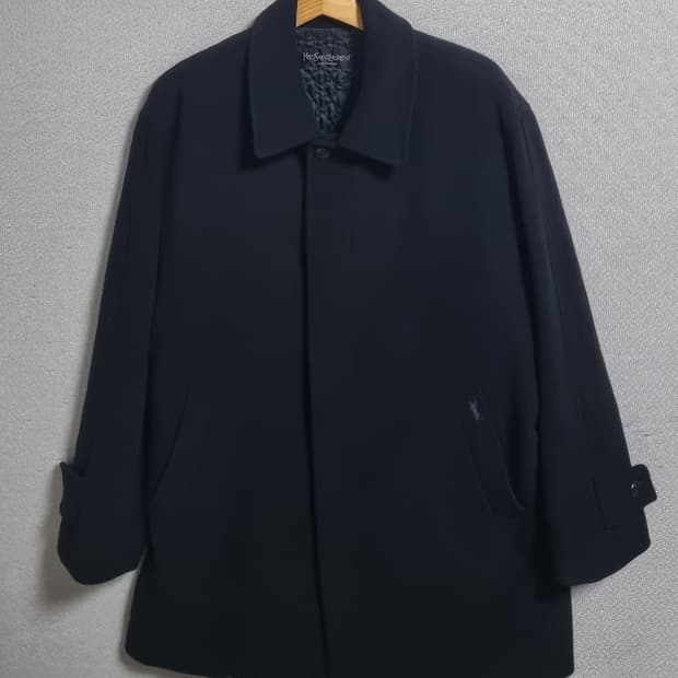 오버핏 XL ) 입생로랑 빈티지 블랙 코트 