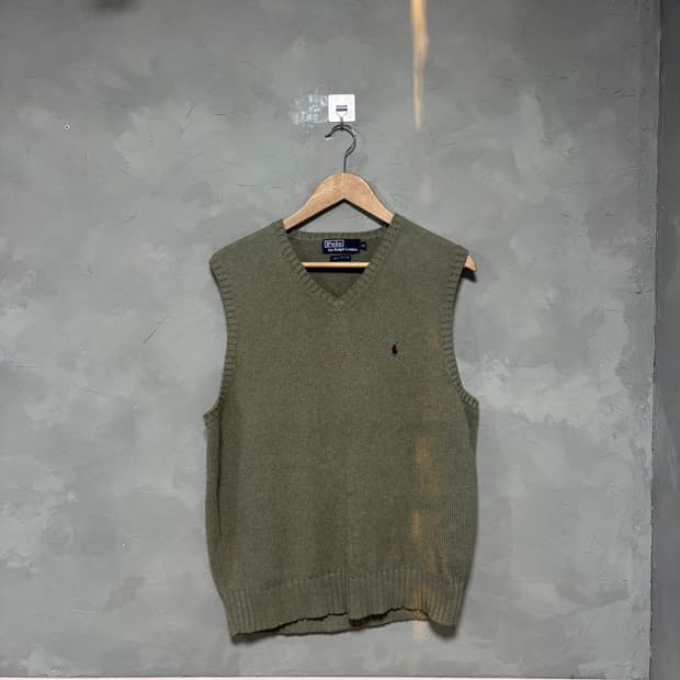 폴로 랄프로렌 니트 조끼 카키