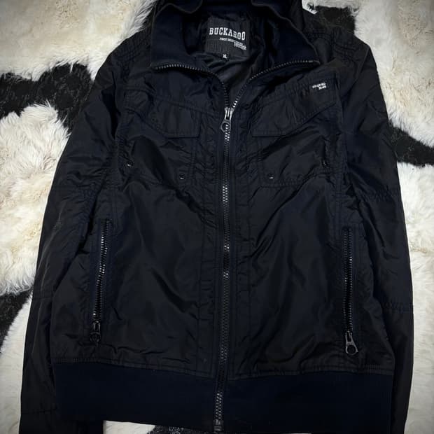 [buckaroo Y2K]Simple design Black Nylon 