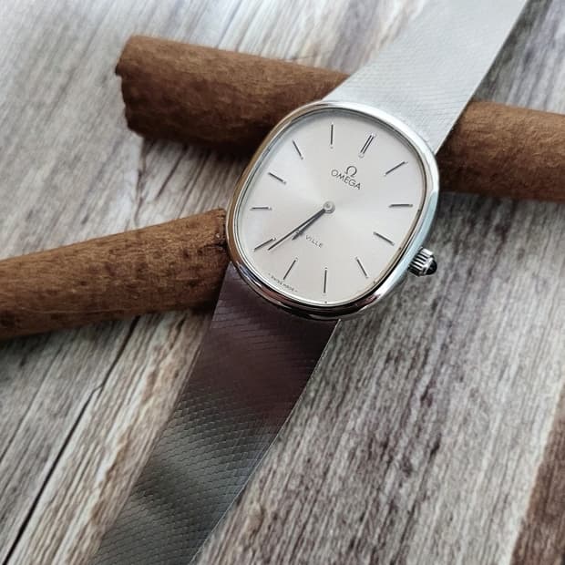 정품 남여공용 오메가 드빌 엘립스 수동 시계 311.0164 devil