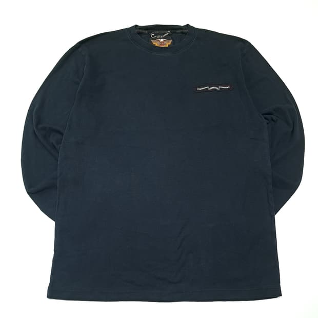 CK151 L 할리데이비슨 00s 체인넥 빅로고 패치 블랙 티셔츠