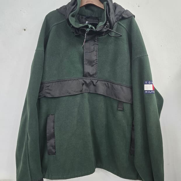 타미힐피거 후리스 아노락 그린xl