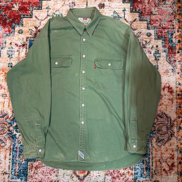 [2XL] 00s 리바이스 그린 워크셔츠