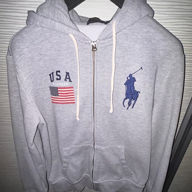 폴로 성조기 후드집업