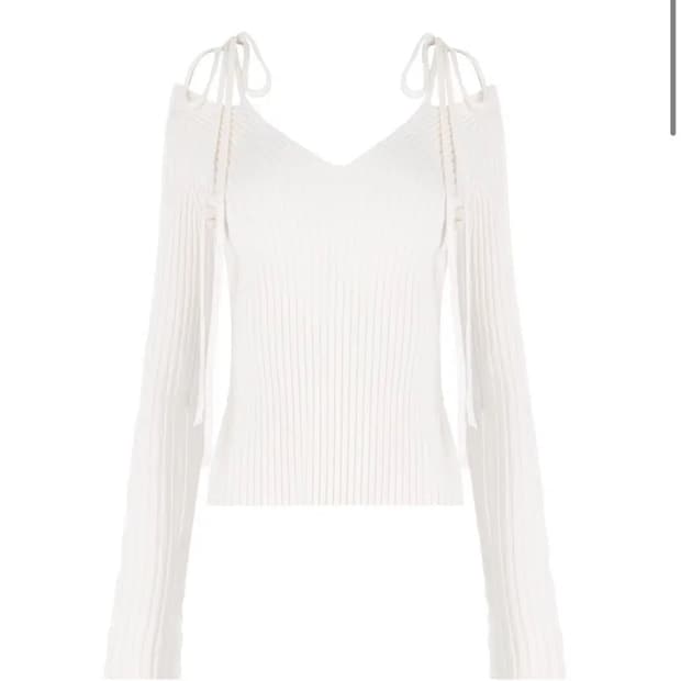 클리시어 에클레어 리본 니트 화이트 