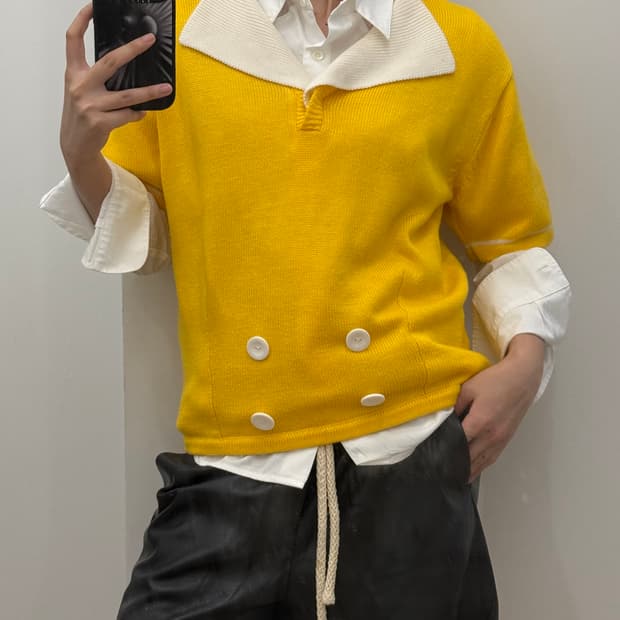 빈티지 세일러 니트 탑