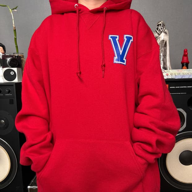 러셀애슬레틱 레드 후드티