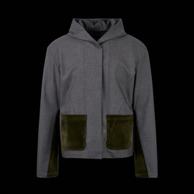 emostanceclub hooded panel cardigan