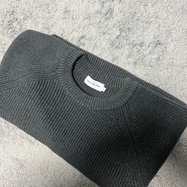 스테디에브리웨어 래글런 코튼 피셔맨 니트 다크그레이 멜란지 3사이즈