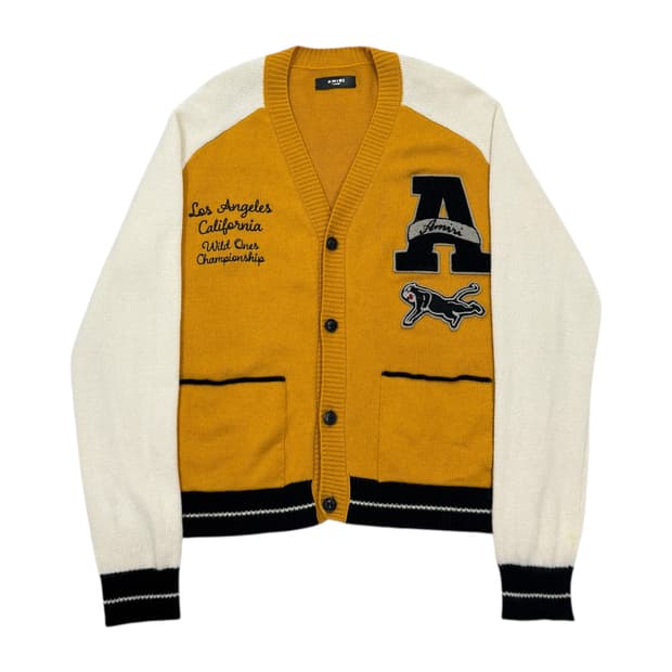 아미리 캐시미어 100 스웨터 니트 가디건 옐로우 XL