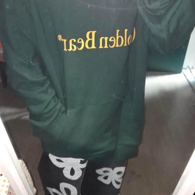 골든베어 초록 후드티