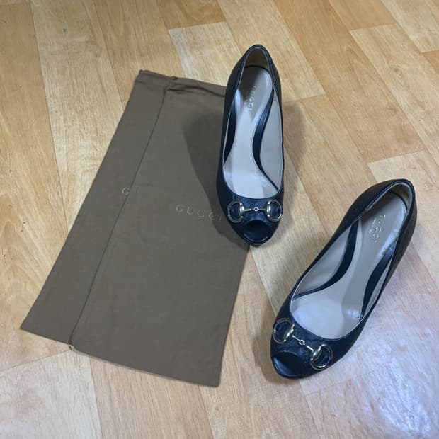 GUCCI 구찌 GG-로고 오픈 토 플랫폼(36 사이즈)