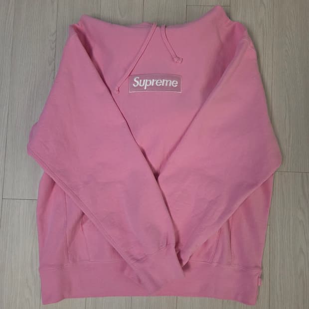 슈프림 박스로고 후드 스웨트셔츠 핑크 - 21FW L