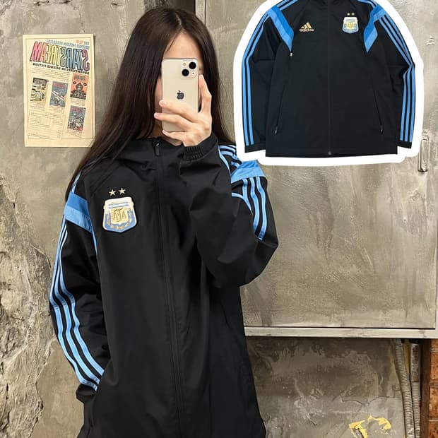 아디다스 아르헨티나 국가대표 바람막이 블랙 100 #csz455 