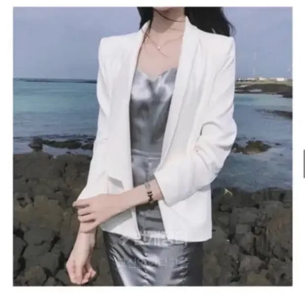 라벨르블랑 시그니처자켓 시그니쳐 화이트 흰색 데일리 쉬폰 내화 정장