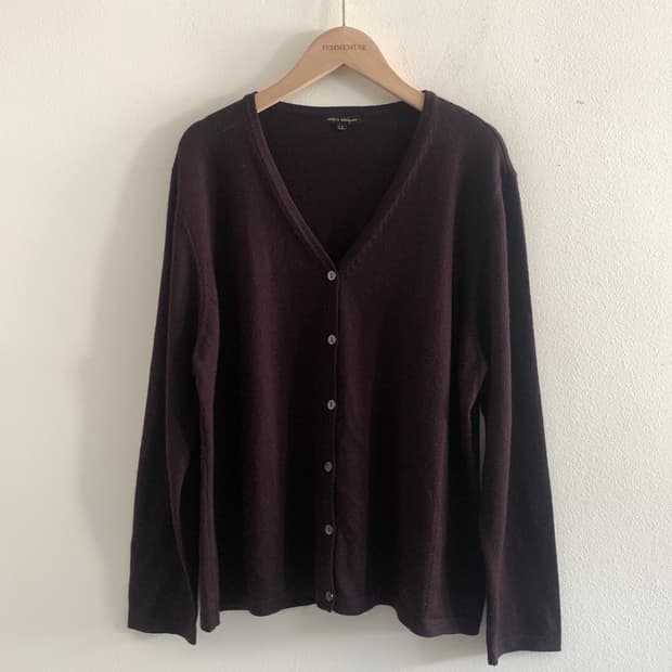 (Vintage)Button Loose Cardigan(Violet)