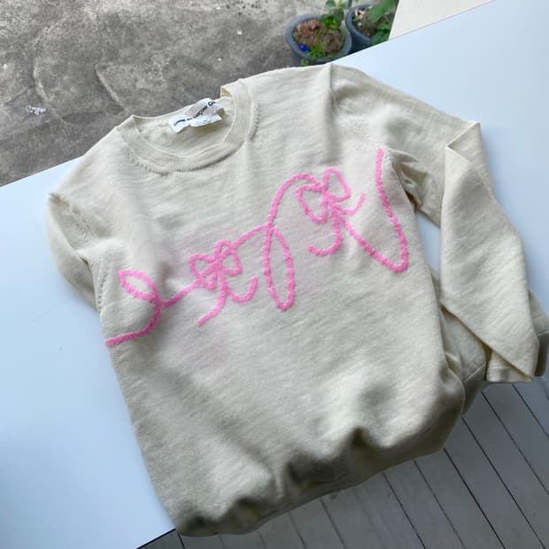 [Comme des garcons GIRL] 리본 패턴 니트