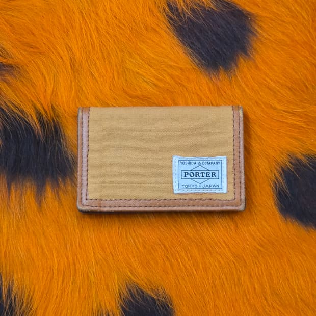 요시다 포터 카멜 브라운 카드 지갑