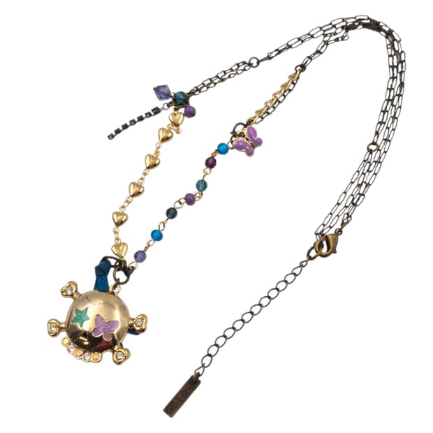 06s 에디션 안나수이 빅 스컬 하트 레이어드 목걸이