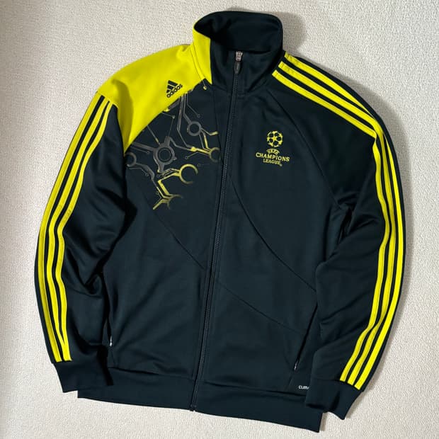 아디다스 챔피언스리그 네이비 네온 포인트 스몰로고 져지