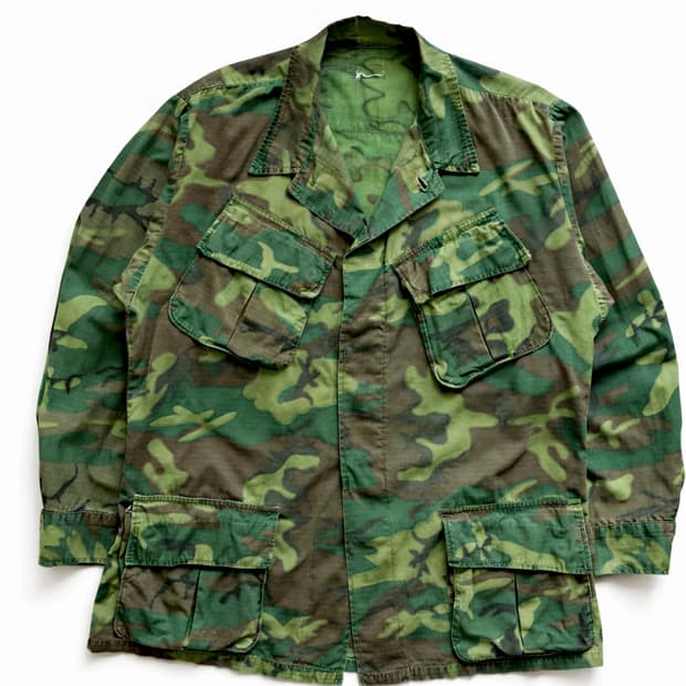 60's 미군 ERDL 카모 정글 퍼티그 자켓 M-R