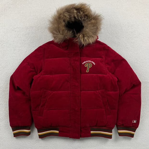MLB 필라델피아 필리스 덕다운 코듀로이 푸퍼 자켓 울프죠