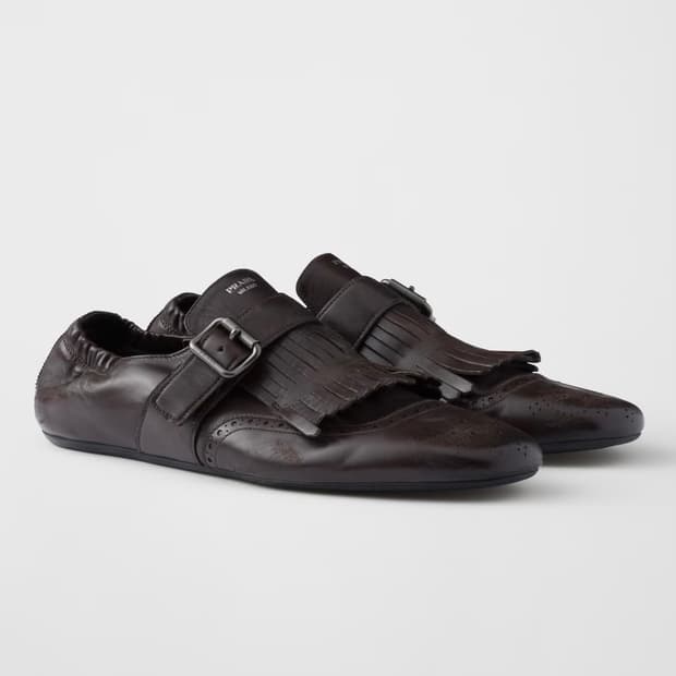 [9.5] 프라다 프린지 몽크 스트랩 로퍼 