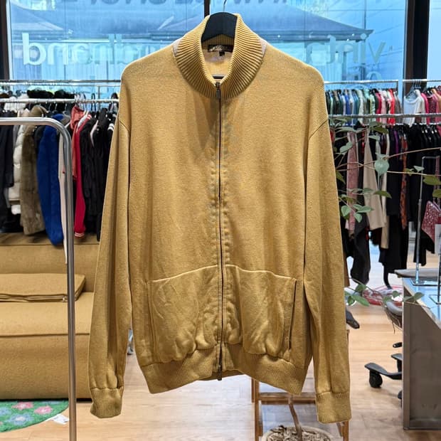 로로피아나 옐로우 캐시미어 니트 집업 