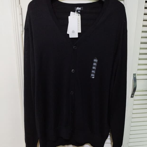 새거 3XL 유니클로 메리노울 가디건 블랙