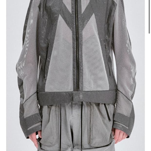 FAUX LEATHER MESH TRACK JACKET 