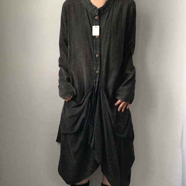 Drape line point long jacket