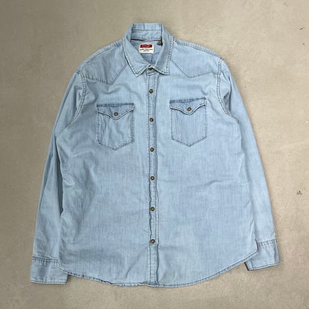 랭글러 투포켓 데님셔츠 s08859