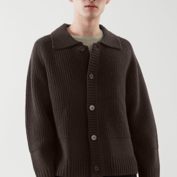 코스 리브드 울 가디건(XL)