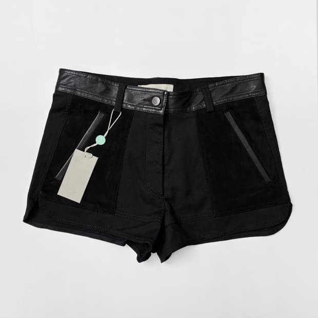 바네사브루노 가죽 배색 쇼츠