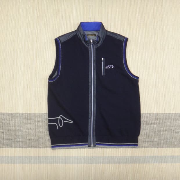 (105) 루이까스텔 남성 울혼방 니트 방풍 베스트