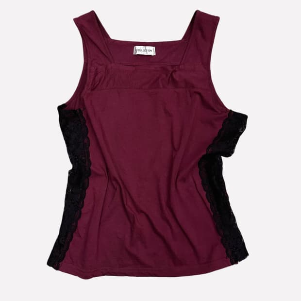 side lace burgundy sleeveless